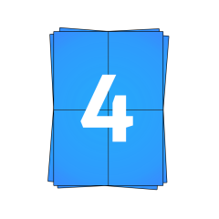 Feuilles d'étiquettes A4, étiquettes d'expédition, 210mm x 296mm, Blue - 200 feuilles