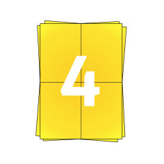 Feuilles d'étiquettes A4, étiquettes d'expédition, 210mm x 296mm, Jaune - 200 feuilles