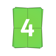 Feuilles d'étiquettes A4, étiquettes d'expédition, 210mm x 296mm, Vert - 200 feuilles