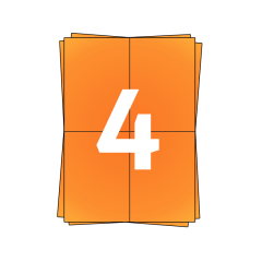 Feuilles d'étiquettes A4, étiquettes d'expédition, 210mm x 296mm, Orange - 200 feuilles