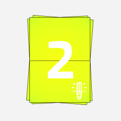 Feuilles d’étiquettes autocollantes A4, 2 par feuille, permanent, jaune fluorescent, 210 mm x 148 mm, 100 unités