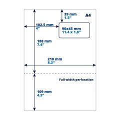 Liste d'emballage/étiquette de retour A4, étiquette d'adresse, 90 mm x 45 mm - paquet de 100 étiquettes