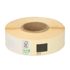 Étiquettes compatibles Brother DK-11203, 17 mm x 87 mm, 300 étiquettes par rouleau, permanent, blanc