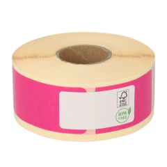 Étiquettes compatibles Dymo 11352/S0722520, 54 mm x 25 mm, 500 étiquettes par rouleau, permanent, rose