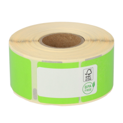 Étiquettes compatibles Seiko SLP-1BLB, 89 mm x 28 mm, 260 étiquettes par rouleau, permanent, vert