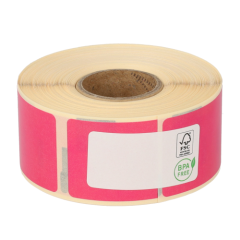 Étiquettes compatibles Seiko SLP-1BLB, 89 mm x 28 mm, 260 étiquettes par rouleau, permanent, rose