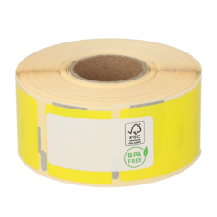 Étiquettes compatibles Dymo 99010 / S0722370, 89 mm x 28 mm, 260 étiquettes par rouleau, permanent, jaune