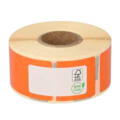 Étiquettes compatibles Dymo 99010 / S0722370, 89 mm x 28 mm, 260 étiquettes par rouleau, permanent, orange