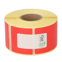 Étiquettes compatibles Dymo 99012 / S0722400, 89 mm x 36mm, 260 étiquettes par rouleau, permanent, rouge