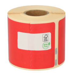 Étiquettes compatibles Dymo 99014 / S0722430, 101 mm x 54 mm, 220 étiquettes par rouleau, permanent, rouge