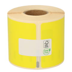 Étiquettes compatibles Dymo 99014 / S0722430, 101 mm x 54 mm, 220 étiquettes par rouleau, permanent, jaune