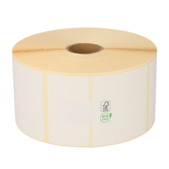 Étiquettes compatibles Zebra, 57 mm x 51 mm, 1370 étiquettes par rouleau, noyau de 25 mm, permanent, blanc